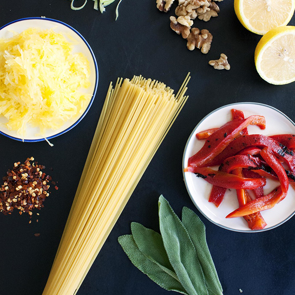 Spaghetti Squash with Roasted Peppers