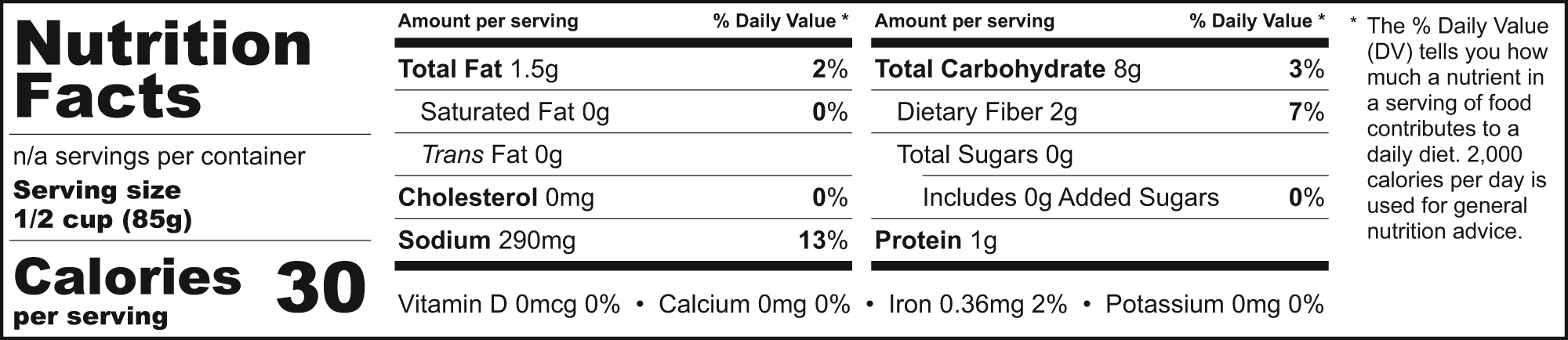 Nutrition Label