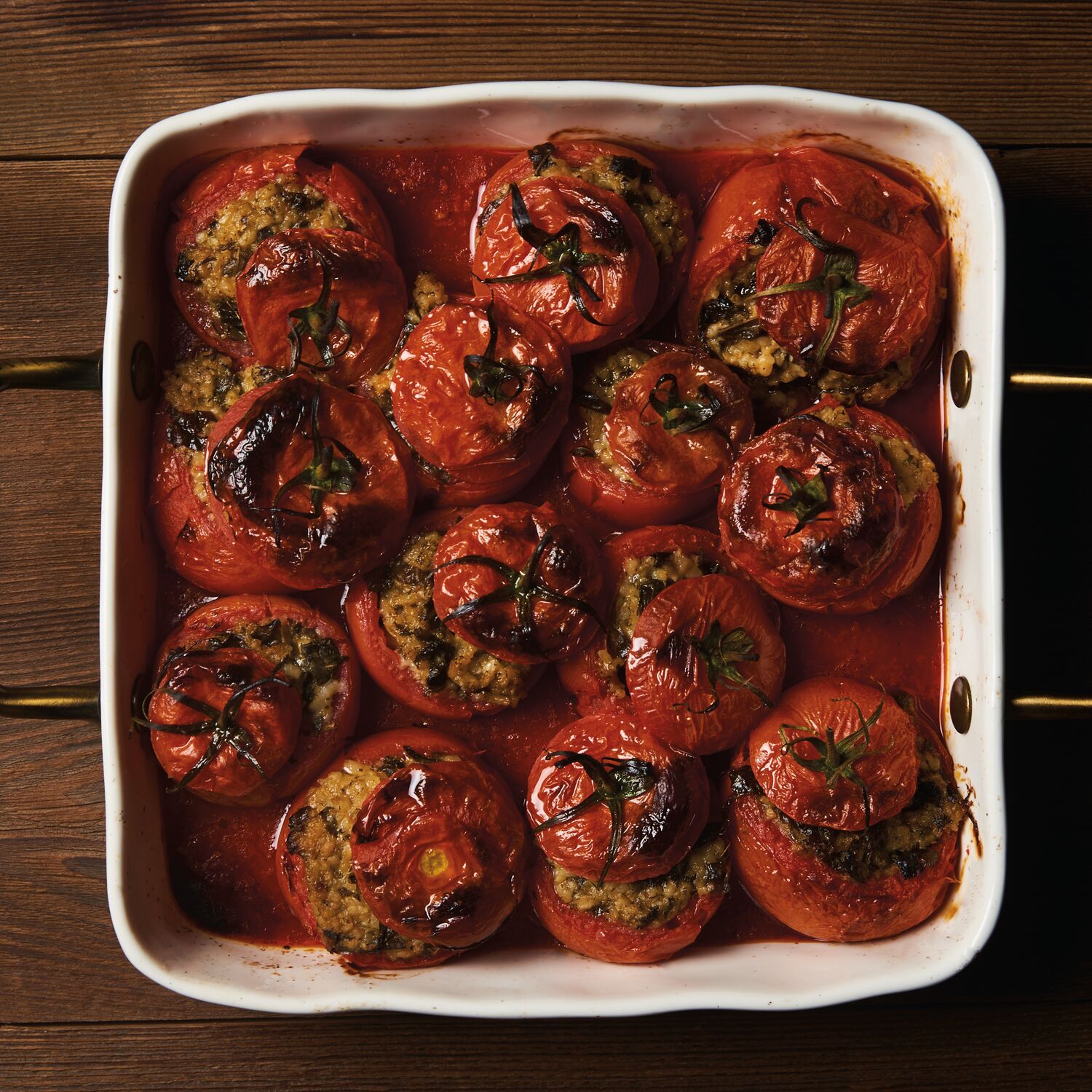 Dolma Stuffed Roasted Tomatoes