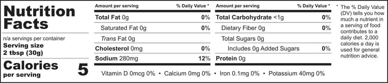 Nutrition Label