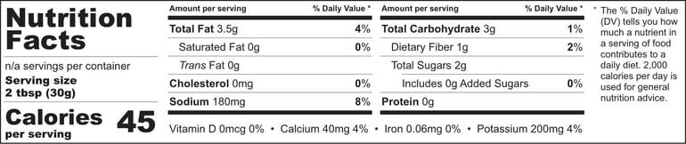 Nutrition Label